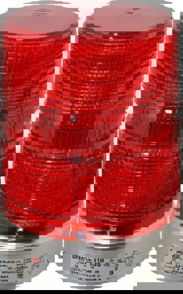 Double Flash Strobe Light: Red, Pipe Mount, 120VAC